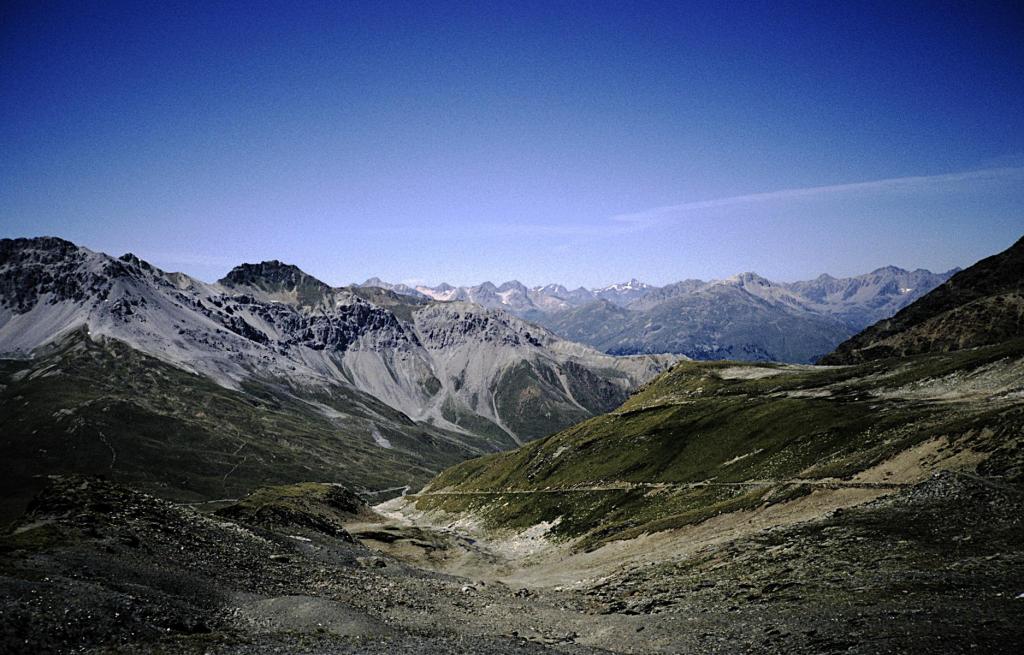 Stilfserjoch: Blick von der Dreisprachenspitze nach Westen (1988)