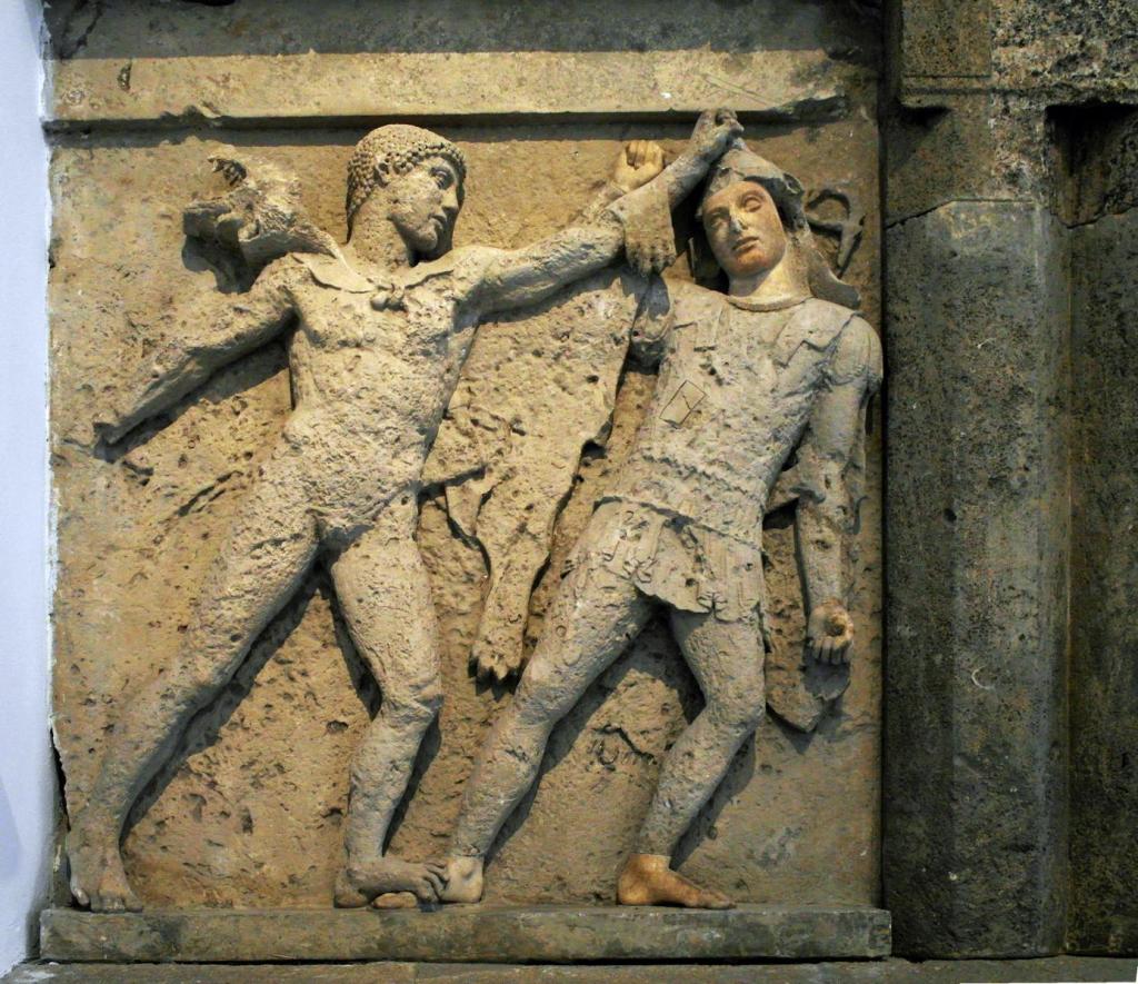 Selinunt: Metope vom Tempel E [Herakles und Amazone] im Archäologischen Museum Palermo (2018)