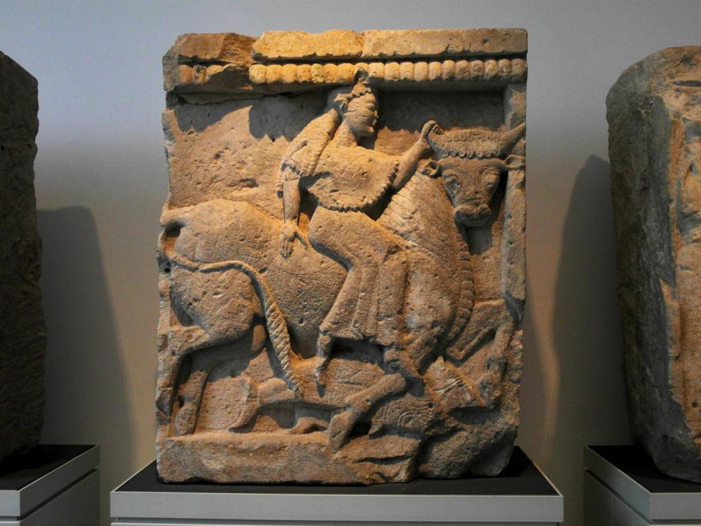 Selinunt: Kleine Metope vom Tempel Y Selinunt [Europa auf dem Stier] im Archäologischen Museum Palermo (2018)